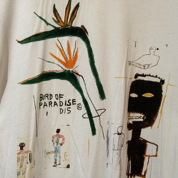 UNIQLO SPRZNY Jean-Michel Basquiat Bird of Paradise Cotton T-Shirt, Men's Small - Picture 4 of 13